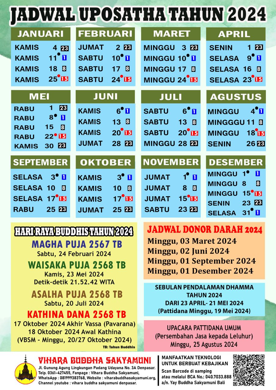 JADWAL UPOSATHA 2024