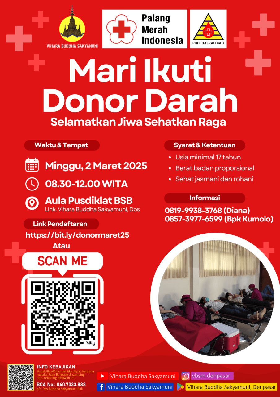 Merah Modern Ilustratif Donor Darah Flyer