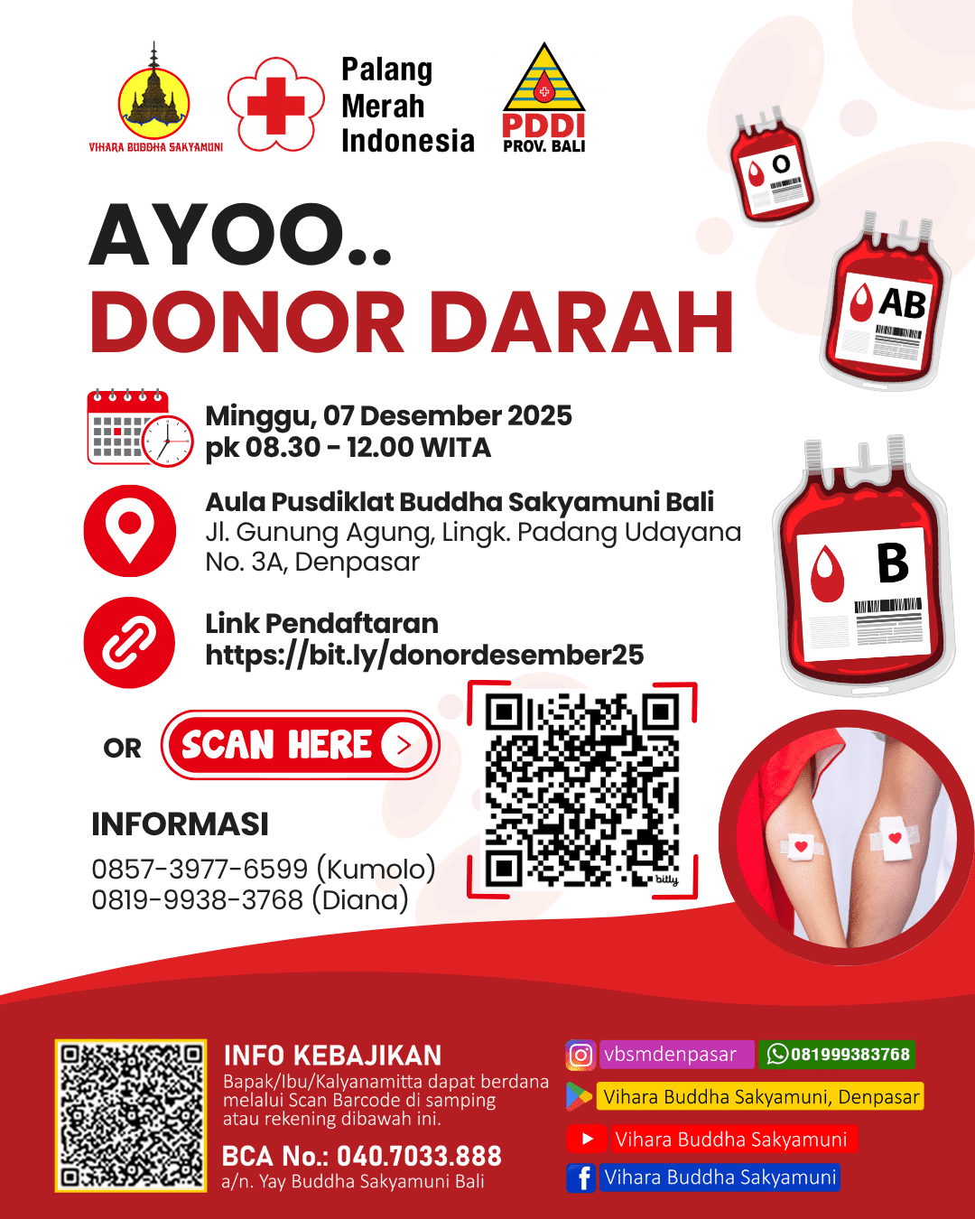 Red and White Modern Blood Donation Instagram Post